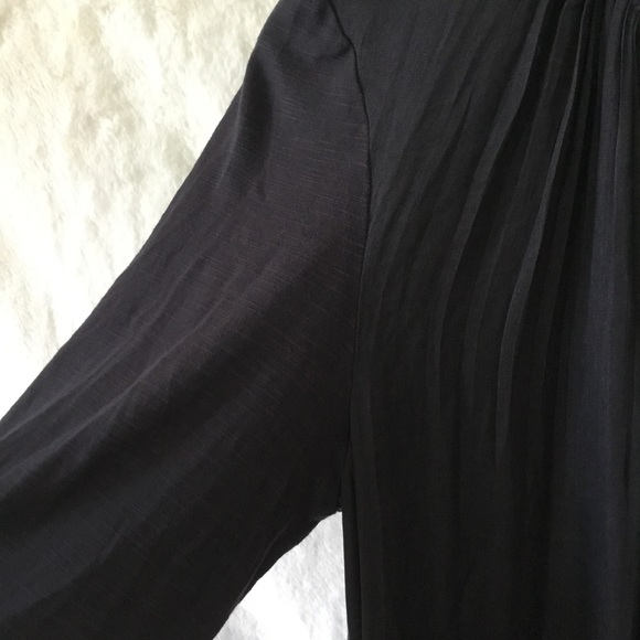 Dolan Left Coast Charcoal Gray Lucille Pleated Tie Neck Peasant Blouse - Picture 5 of 16